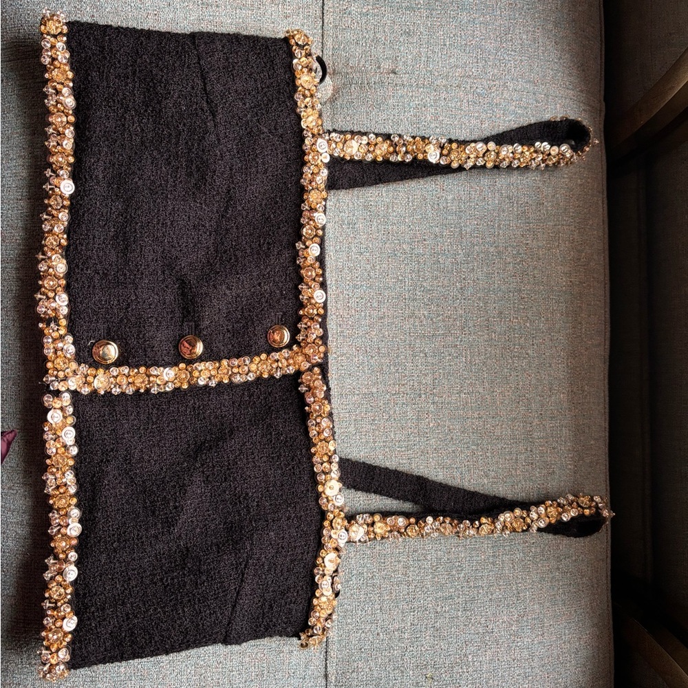 Miu Miu Embroidered Tweed Top